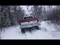 squarebody chevy playin in the snow