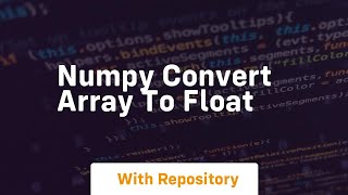 numpy convert array to float