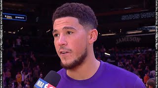 Devin Booker says he LOVES Klay Thompson in a Postgame Interview