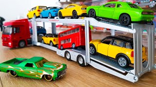 Car transporter with small cars metal from video