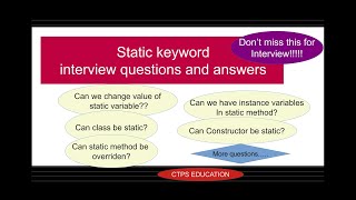 Static keyword in java interview questions and answers| Mandatory and tricky topic for interview