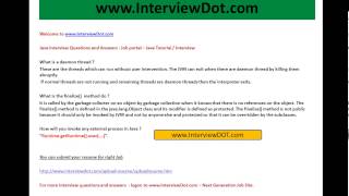 what is daemon thread what is finalize method java tutorial interview