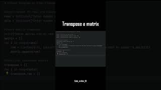 🔄 Python Program to Transpose a Matrix | Beginner Friendly Tutorial