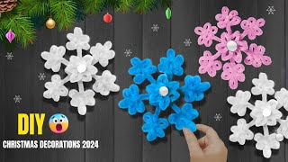 Simple and Beautiful🤩How to make gorgeous snowflake with pipe cleaners! Christmas Decorations 2024