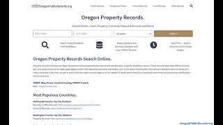 Oregon Property Records (Search Online By Name and Address).
