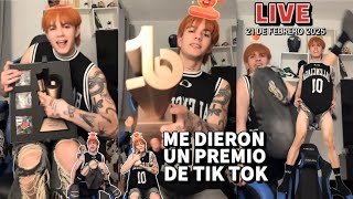 LIVE ME DIERON UN PREMIO DE TIK TOK 21 DE FEBRERO 2025 CARLOS ALBERTO FUENTES 🐍💙 #tiktok #videoviral