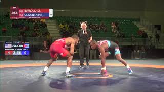 1/2 FS - 74 kg: J. BURROUGHS (USA) v. J. GARZON CABAL (CUB)