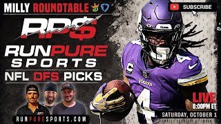 2022 NFL WEEK 4 DRAFTKINGS TOURNAMENT PICKS AND STRATEGY | MILLY MAKER ROUNDTABLE