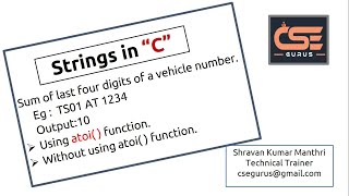13. C program using atoi() function