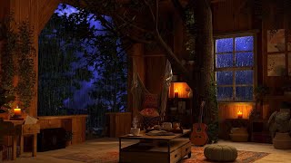 Rainy Treehouse under Rainforest - Rain, Heavy Rain & Thunderstorm Sounds