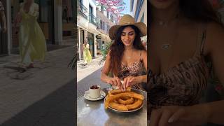 Trying Churros in Spain Marbella #marbella #spain