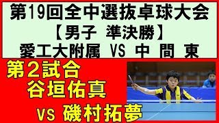 卓球 全国中学選抜卓球大会2018 男子準決勝 谷垣佑真(愛工大附属)vs磯村拓夢(中間東)