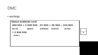 GR 12 Manufacturing cost worked example