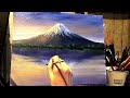 逆さ富士の風景画の描き方 水面の描き方 アクリル画 空想風景画how to draw an upside down fuji landscape painting