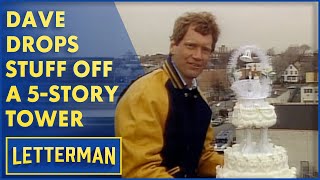 Dave Drops Stuff Off A 5-Story Tower | Letterman