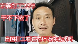 东莞工厂打工26年，干不下去了，出国打工，这个环境你会来吗？