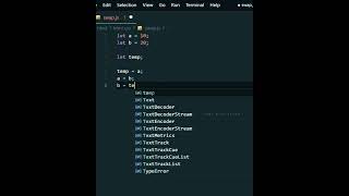 swap two variable in javascript program | javascript #coding #javascript
