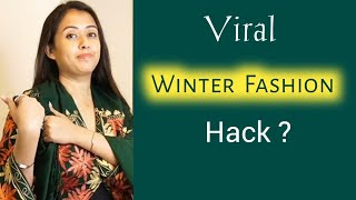 Trying Viral Winter Fashion Hack With Your Shawl / Stole | Virtual Diva #stylinghack #shorts