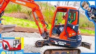 Excavators Videos - Real Excavator and Bruder Toy Excavator
