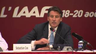 WCH 2015 Beijing - New IAAF President Sebastian Coe - Press Conference