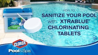 Sanitize Pool Water with XtraBlue® 3” Long-Lasting Chlorinating Tablets:  Clorox® Pool\u0026Spa™