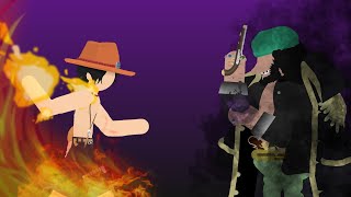 One Piece: Ace's Mera Mera no Mi vs Blackbeard's Yami Yami no Mi (Stick nodes)