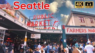 🇺🇸 Downtown Seattle Walking Tour (Pike Place Public Market) and Immersive City Sound 🔊 [4K/60fps]