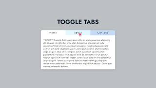 Toggle Tabs using JavaScript