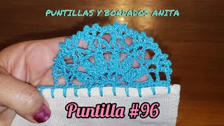 PUNTILLA #96 - HERMOSA 🧶 UNA SOLA VUELTA #crochet #stitching #stitch #easycrochet #puntillas