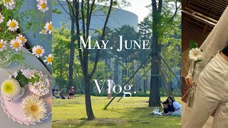 Vlogㅣ5월 6월 일상 모음집ㅣ대학생 인턴 브이로그ㅣ미술관 인턴ㅣ더현대서울ㅣ이화여대 메이전ㅣ생화케이크 만들기ㅣ스시 오마카세ㅣ서울 식물원