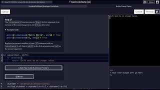 FreeCodeCamp - Python Project - Step 17 of 25 - Caesar Cipher