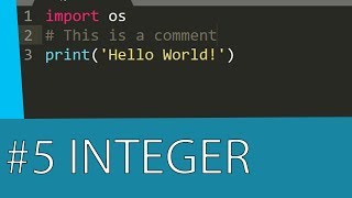 #5 PYTHON 3 TUTORIAL - DATATYPES THE INTEGER DATATYPE