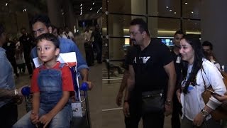 After celebrations, Sanjay and Manyata Dutt arrive Mumbai