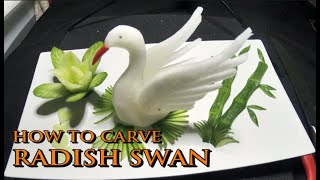 #11 Vegetable Carving | How to Carve Radish Swan