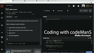 Codewars 7 kyu Make Acronym JavaScript