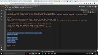 Google Data Science Python Interview Question [MEDIUM] [LIVE CODING]