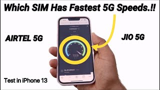 Apple iPhone 13 | Airtel 5G vs Jio 5G Speed Test | Airtel vs Jio Speed Comparison