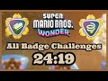 Super Mario Bros. Wonder All Badge Challenges Speedrun in 24:19 (WR)