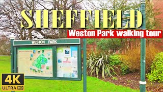 [4K] Sheffield walking tour at Weston Park | England United Kingdom | April 2022