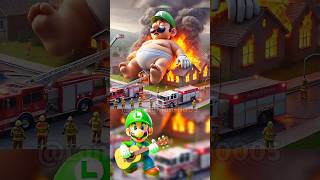 Funny story fat Mario team sleeping on top of a burning house 😱💥  #shorts #mario #meme #viralvideo