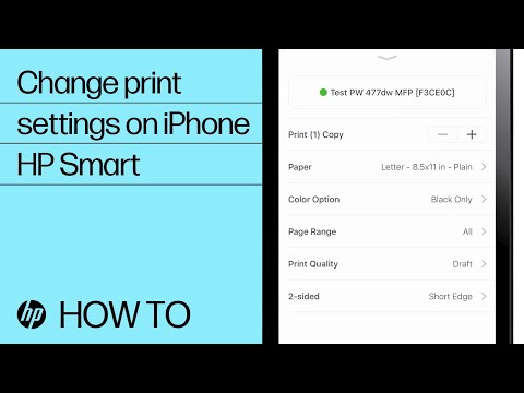 How do I change iPhone print settings for my HP Printer? HP Smart HP support
