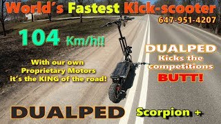 104km/h Scorpion + Smashes All Records! Dualped Proprietary Motors ROCK!