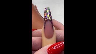 Glitter nails, acrylic beginner tips and tricks