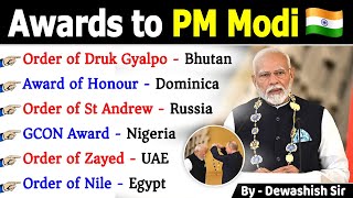 PM Modi Awards List 2024 | International Awards received by PM Modi | Awards \u0026 Honours 2024 #modi