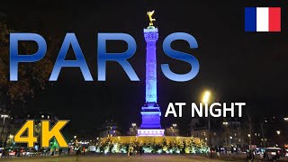 Christmas Walking at Night in Paris - Place de la Bastille to Châtelet