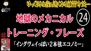 【其の二十四】2本弦エコノミー・ピッキング【地獄のメカニカル・トレーニング】反復\u0026加速練習 「素敵です（著者談)」