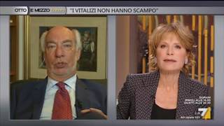 Vitalizi. polemiche in studio con l'avvocato Maurizio Paniz. Contesa con la Gruber.