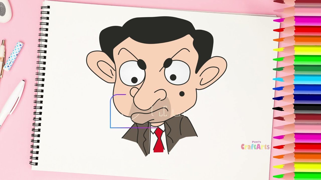 How To Draw Mr. Bean Cartoon: A Step-by-Step Guide | How To Draw Mr ...