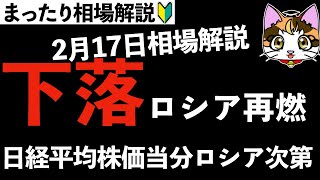 【2月17日のまったり相場解説】日経平均株価はロシア次第で暴落も暴騰もあり