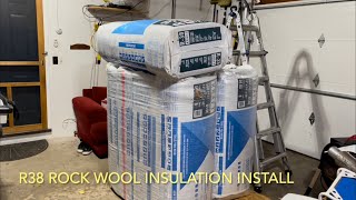 Garage ceiling insulation install - Kraft - B19E - R38 (Rock Wool doesn’t even itch!)